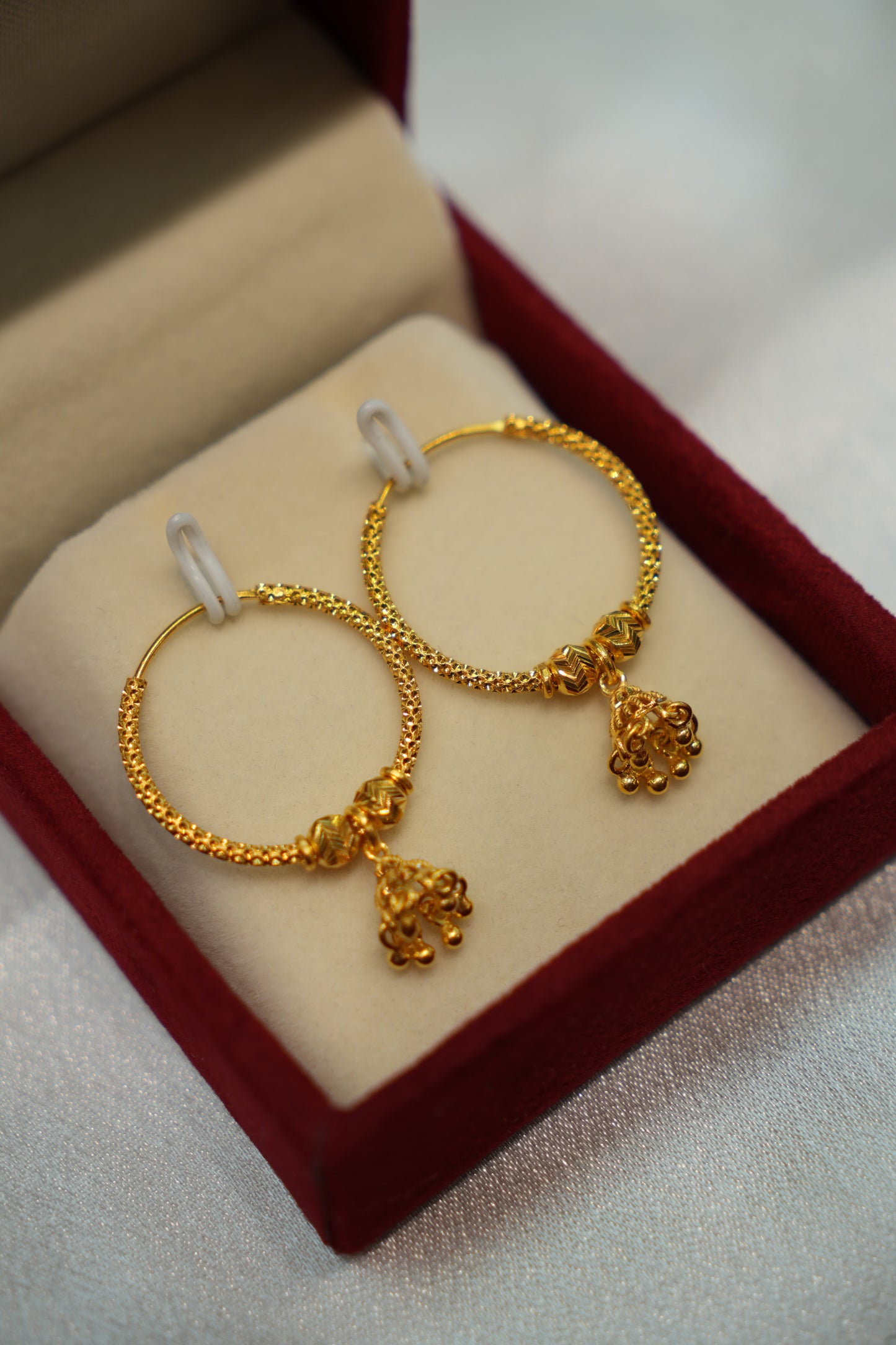 22K Gold Ladies Hoop Earrings