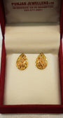 22K Gold Floral Drop Earrings