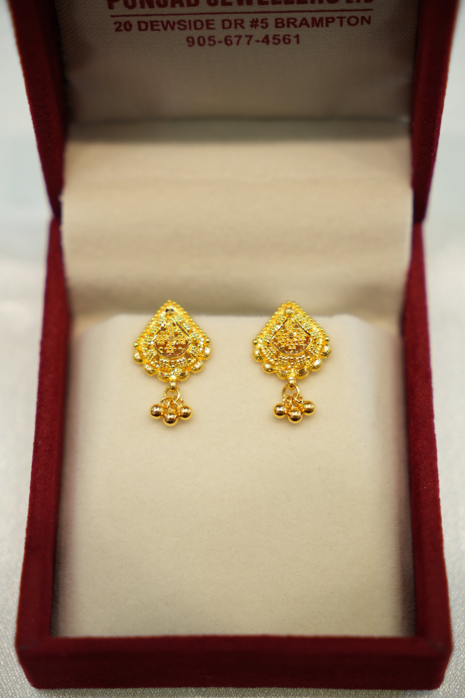22K Gold Designer Drop Earrings