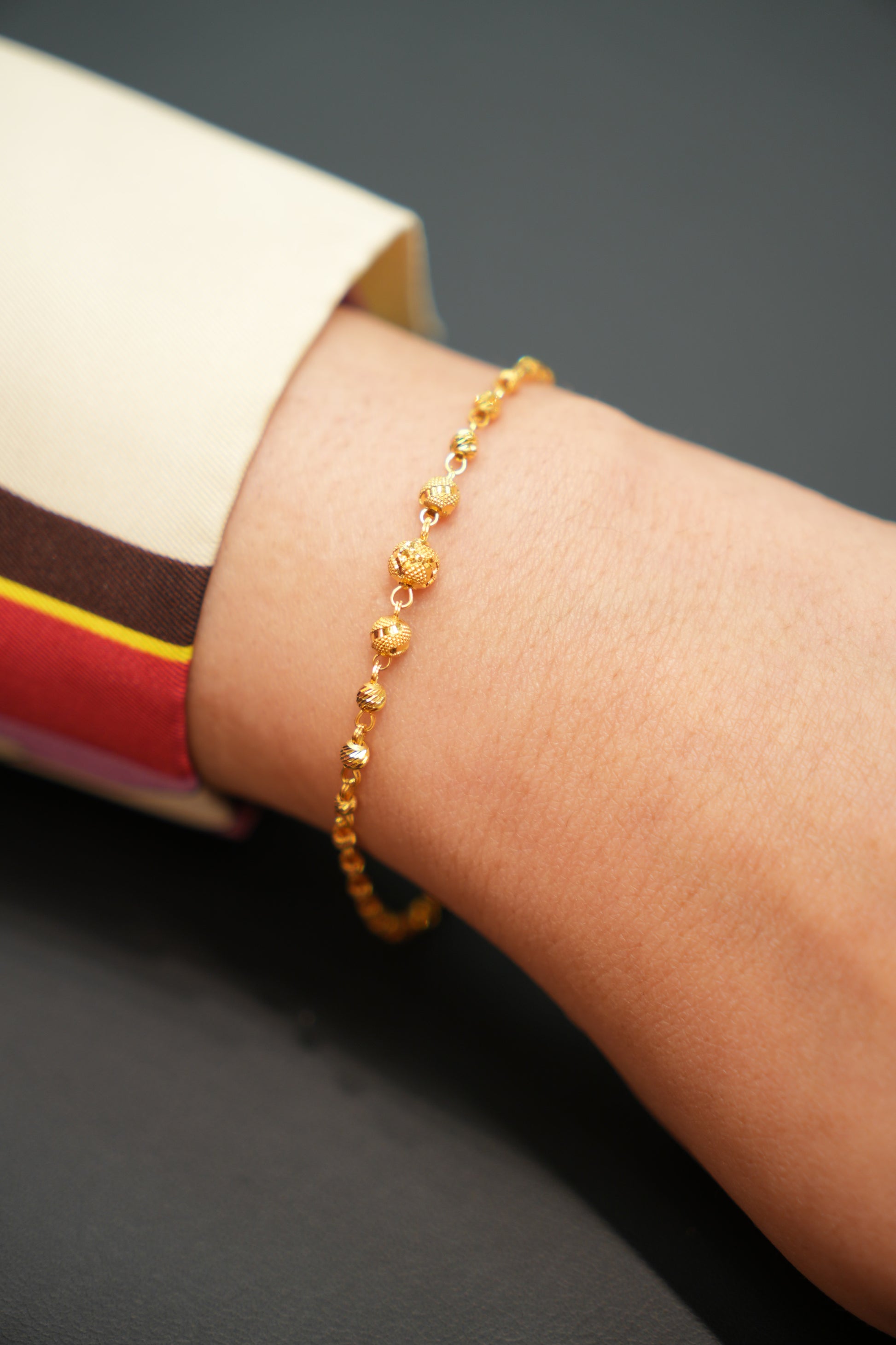 22K Gold Beaded Bracelet