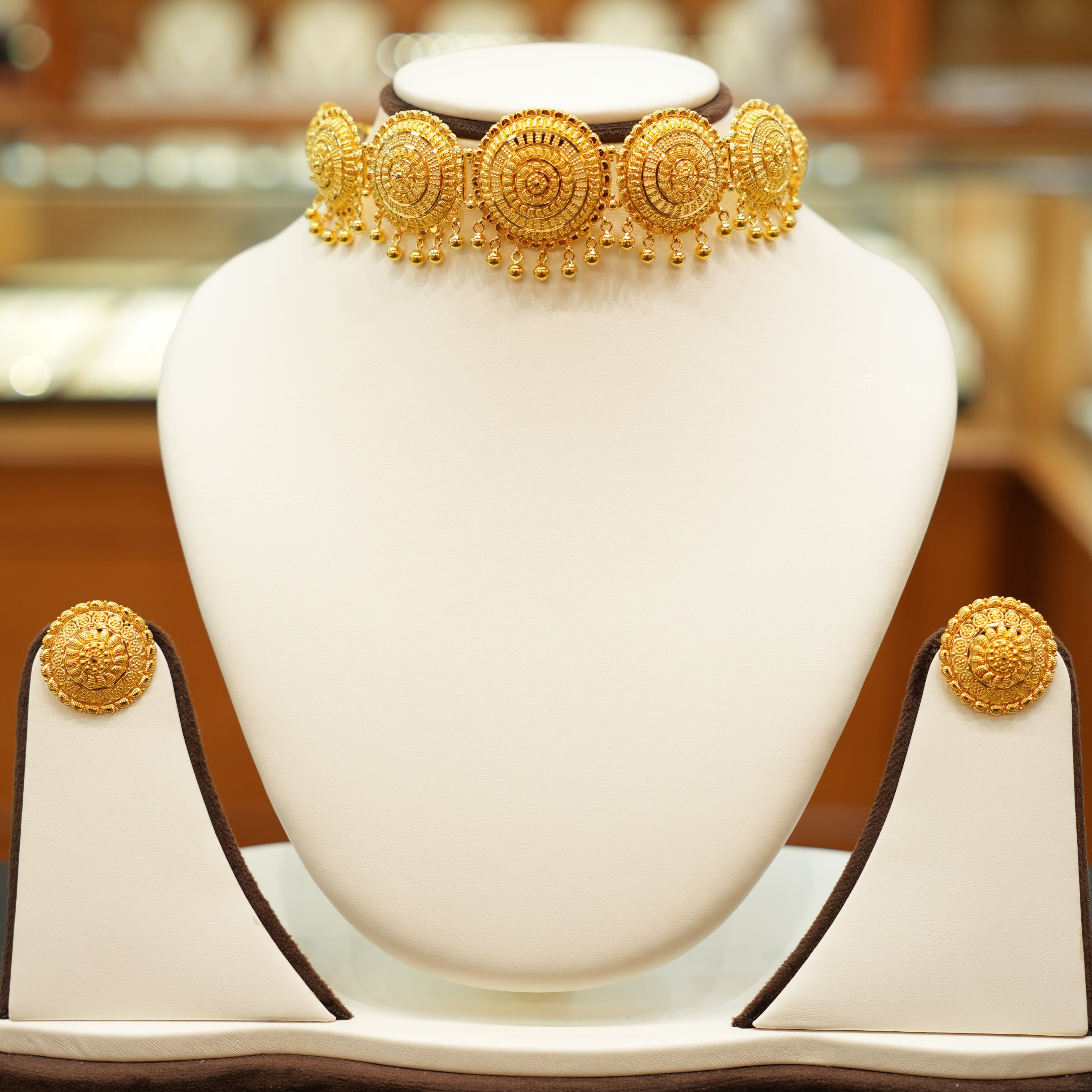 22K Gold Choker Set