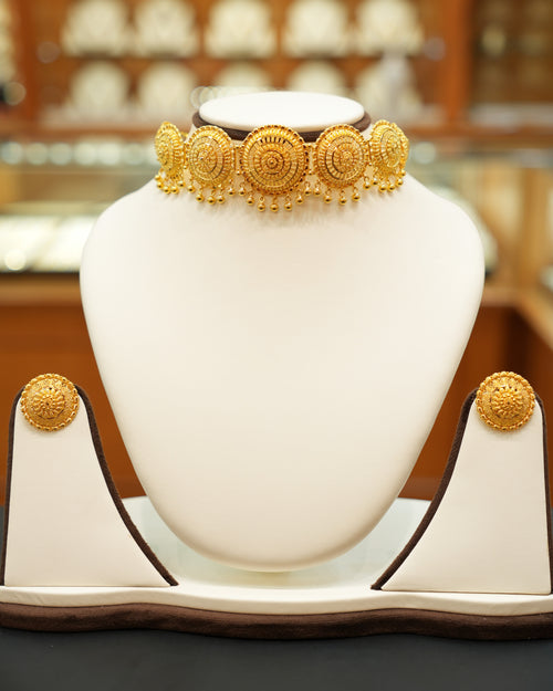22K Gold Choker Set