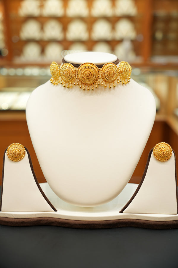 22K Gold Choker Set