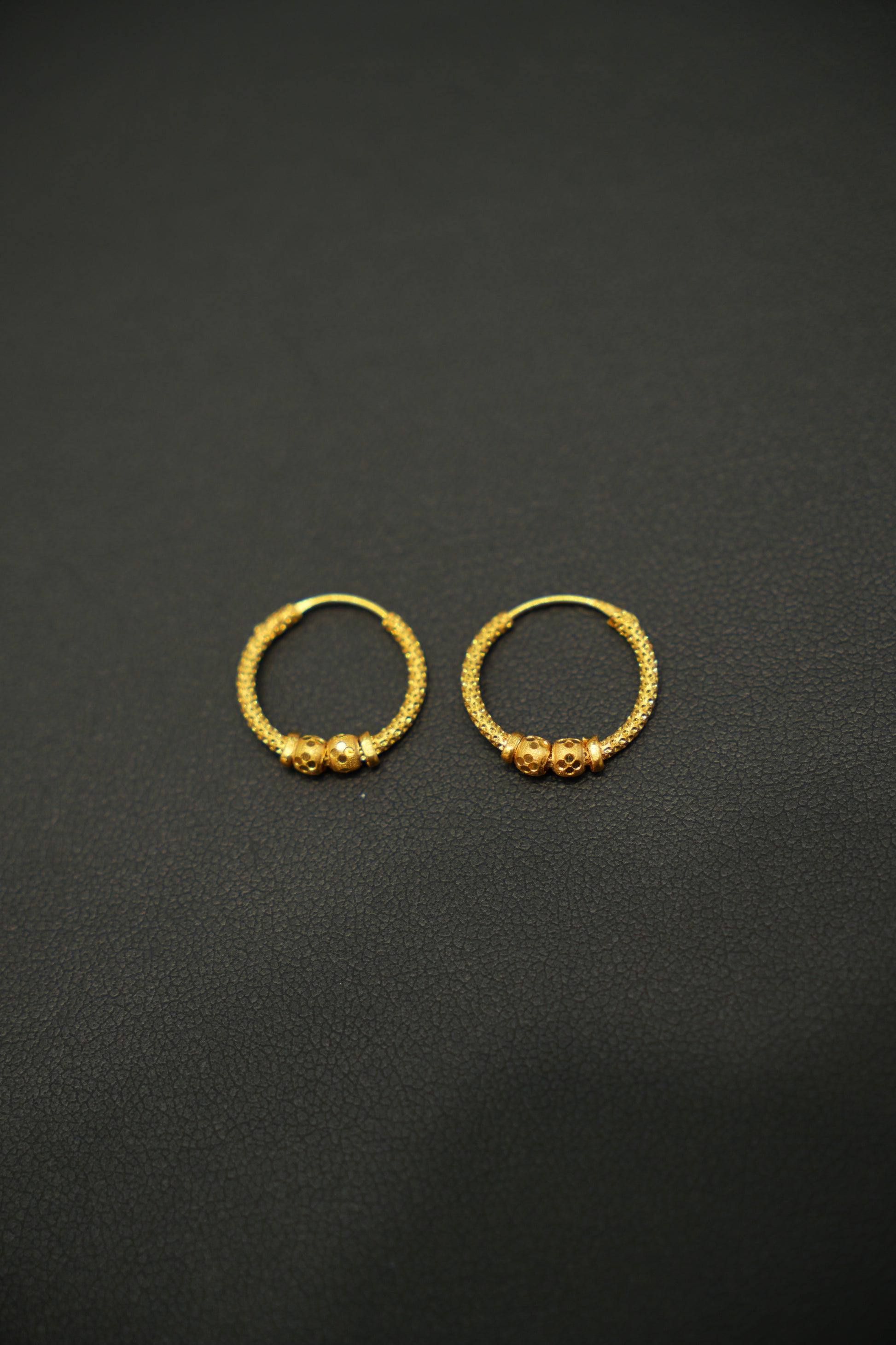 22K Gold Ladies Hoop Earrings