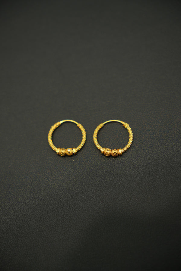 22K Gold Ladies Hoop Earrings