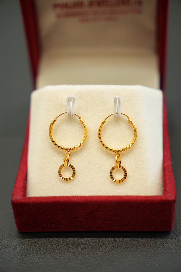22K Gold Ladies Hoop Earrings