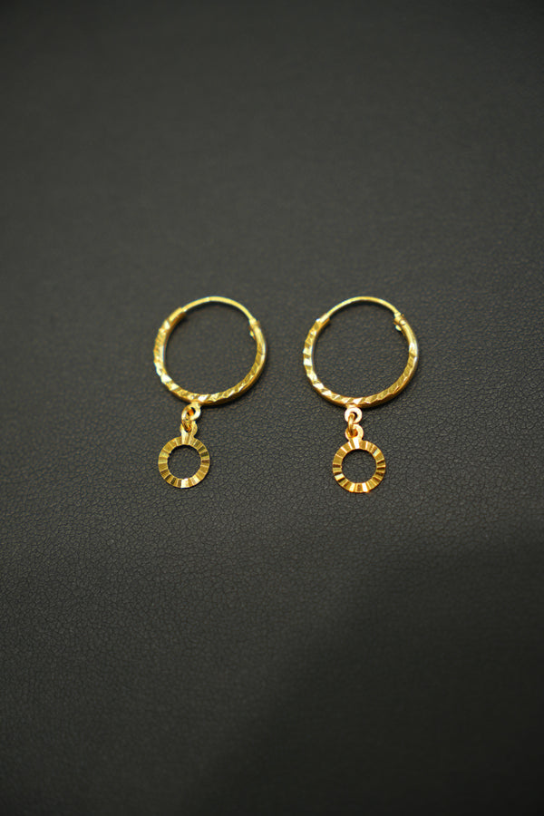 22K Gold Ladies Hoop Earrings