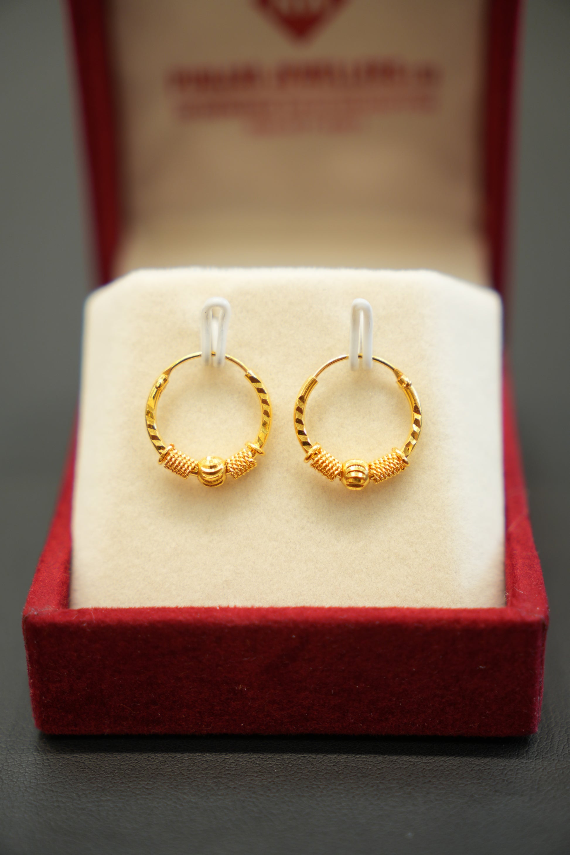 22K Gold Contemporary Hoops
