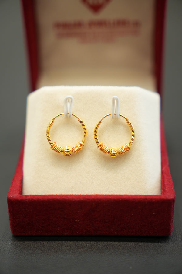 22K Gold Contemporary Hoops