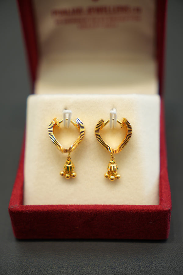 22K Gold Ladies Hoop Earrings