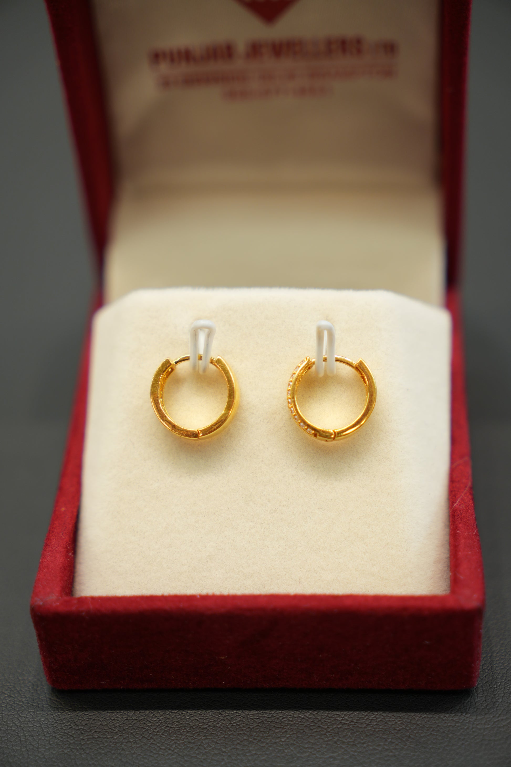 22K Gold Ladies Hoop Earrings