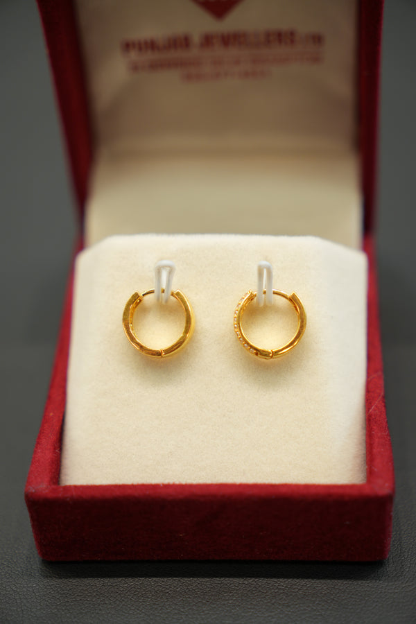 22K Gold Ladies Hoop Earrings