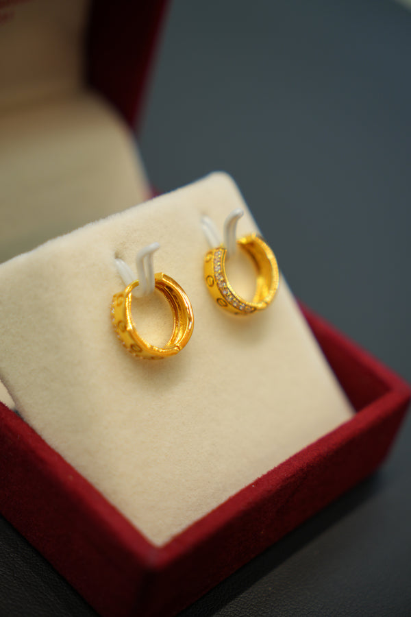 22K Gold Ladies Hoop Earrings
