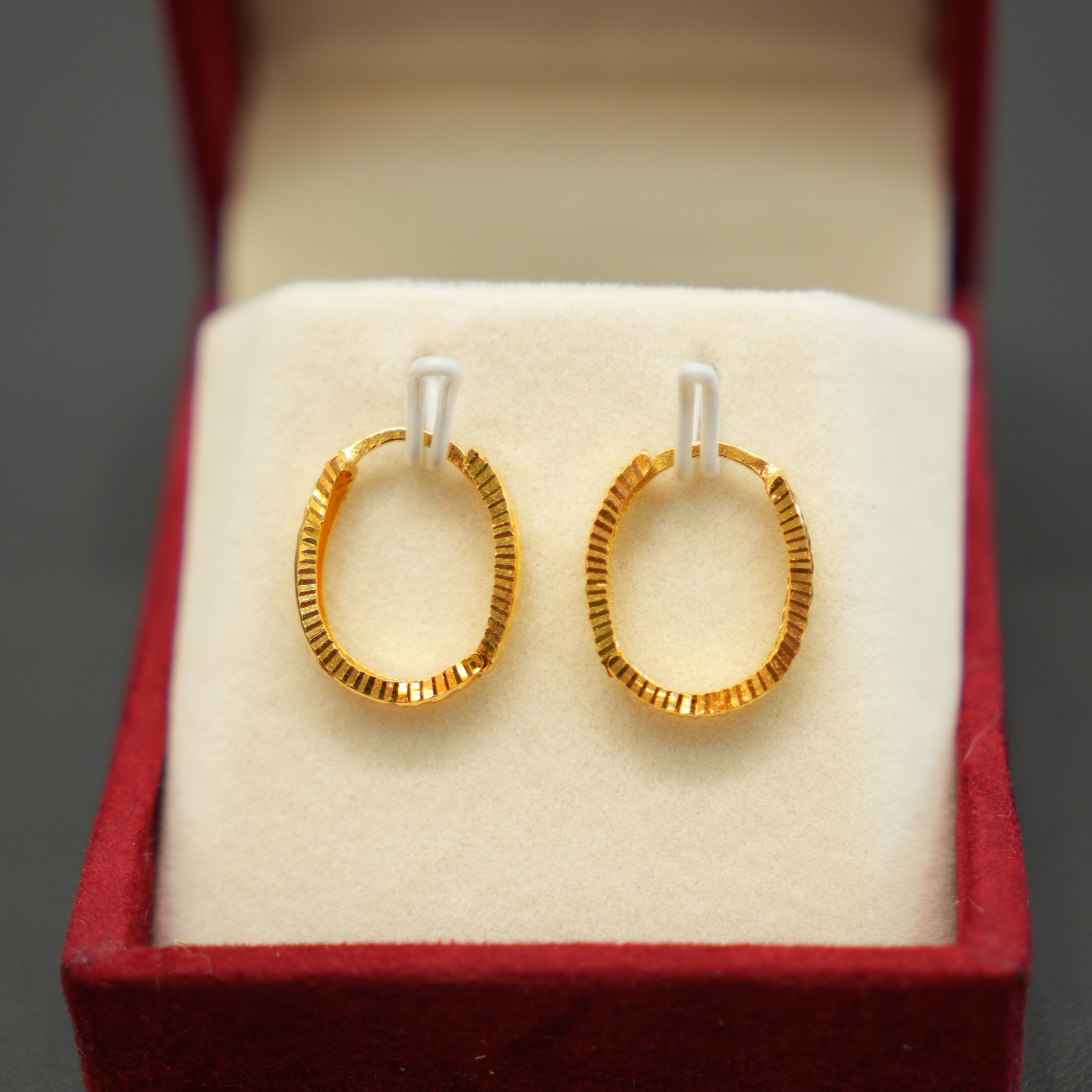 22K Gold Signature Hoop Earrings