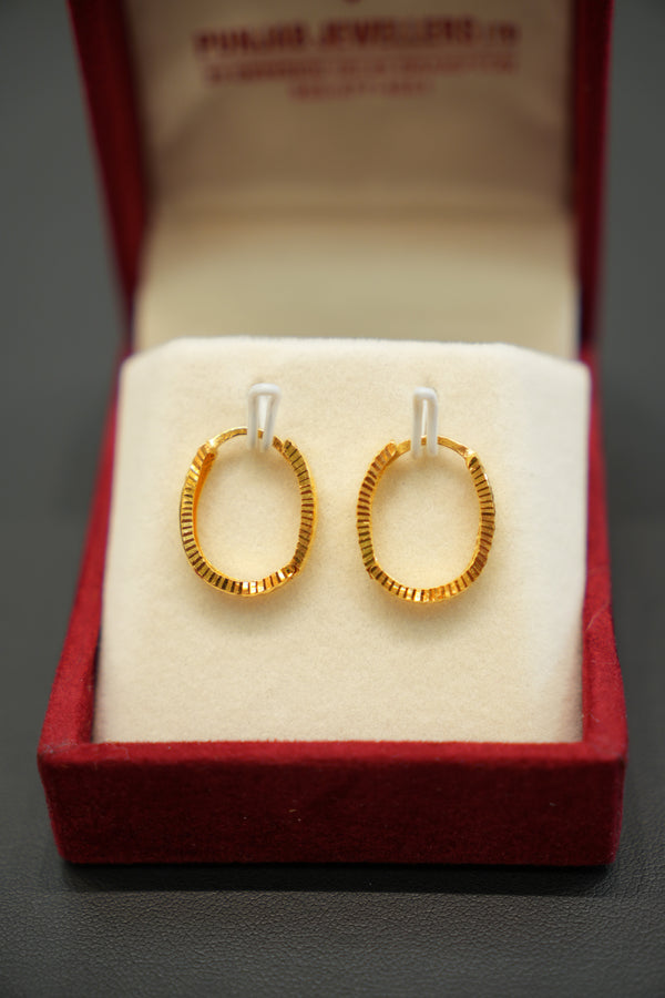 22K Gold Ladies Hoop Earrings