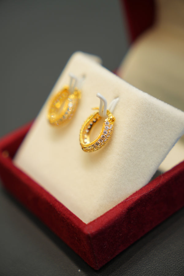 22K Gold Luxury Hoop Earrings