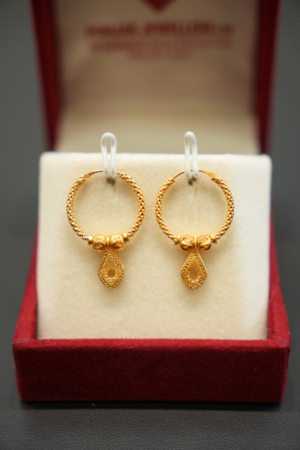 22K Gold Daily Wear Hoops