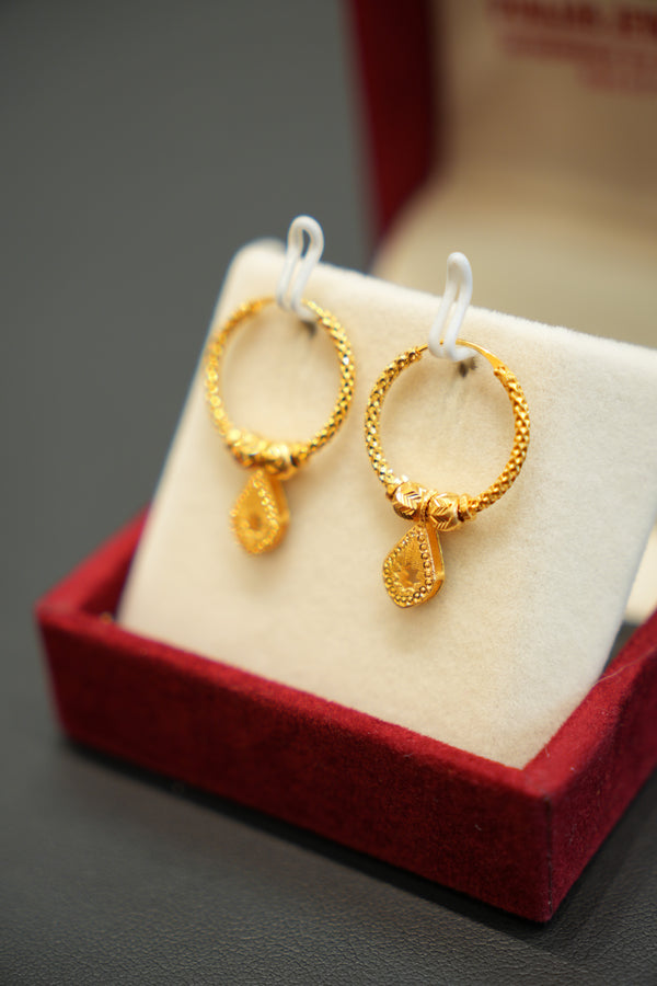22K Gold Daily Wear Hoops