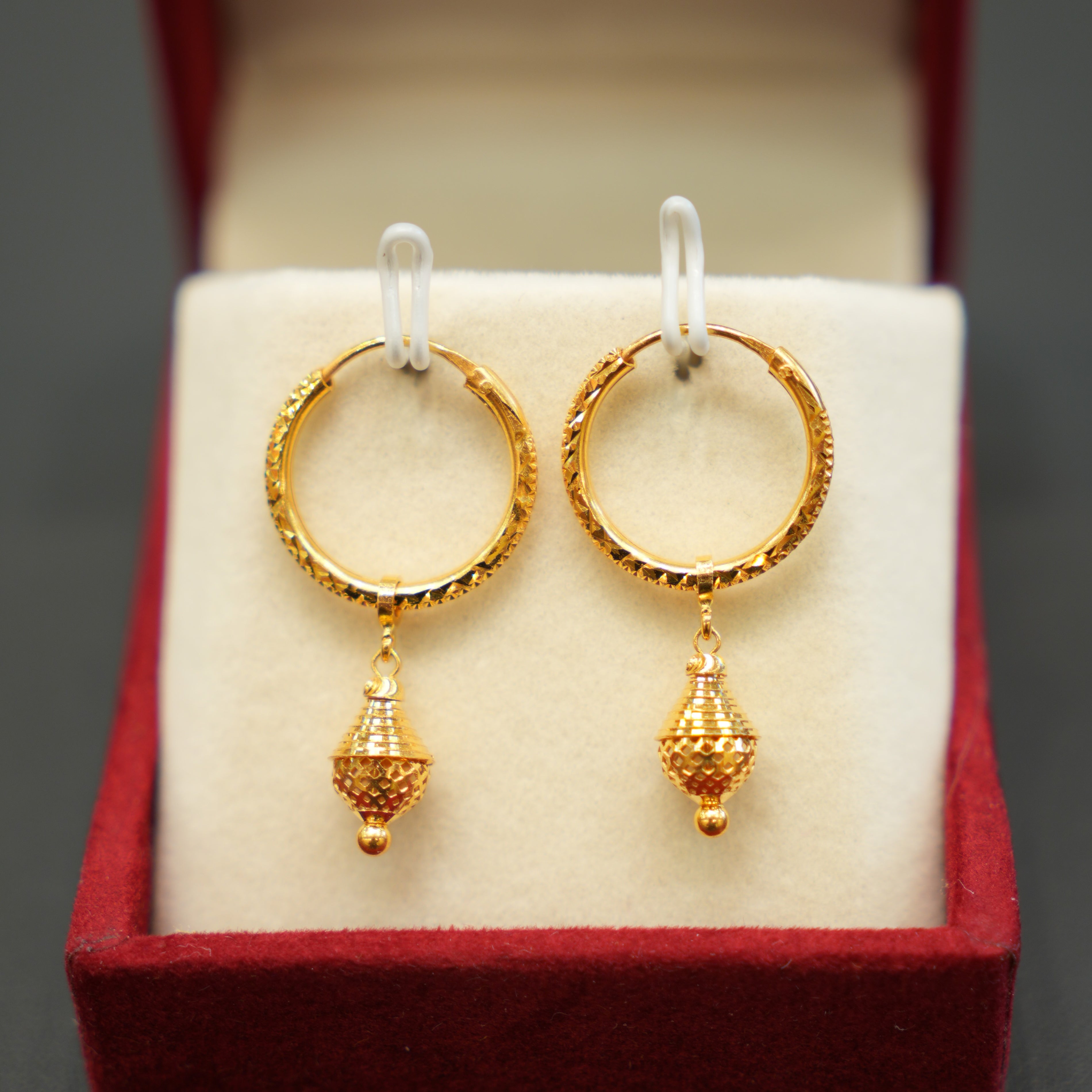 22K Gold Modern Hoop Earrings