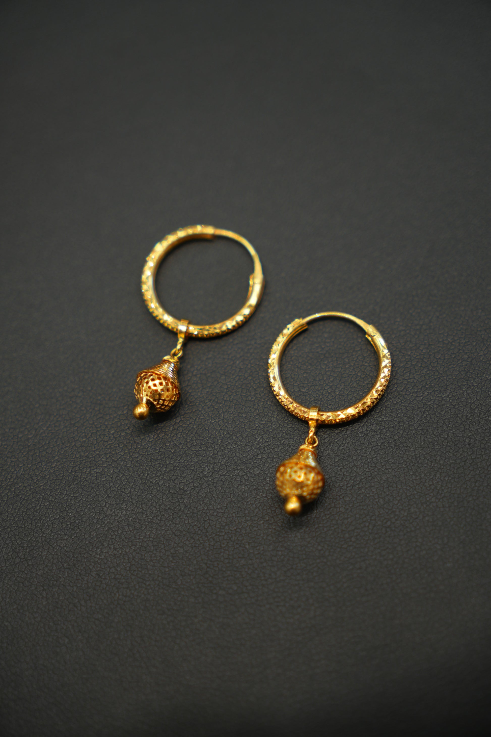 22K Gold Modern Hoop Earrings