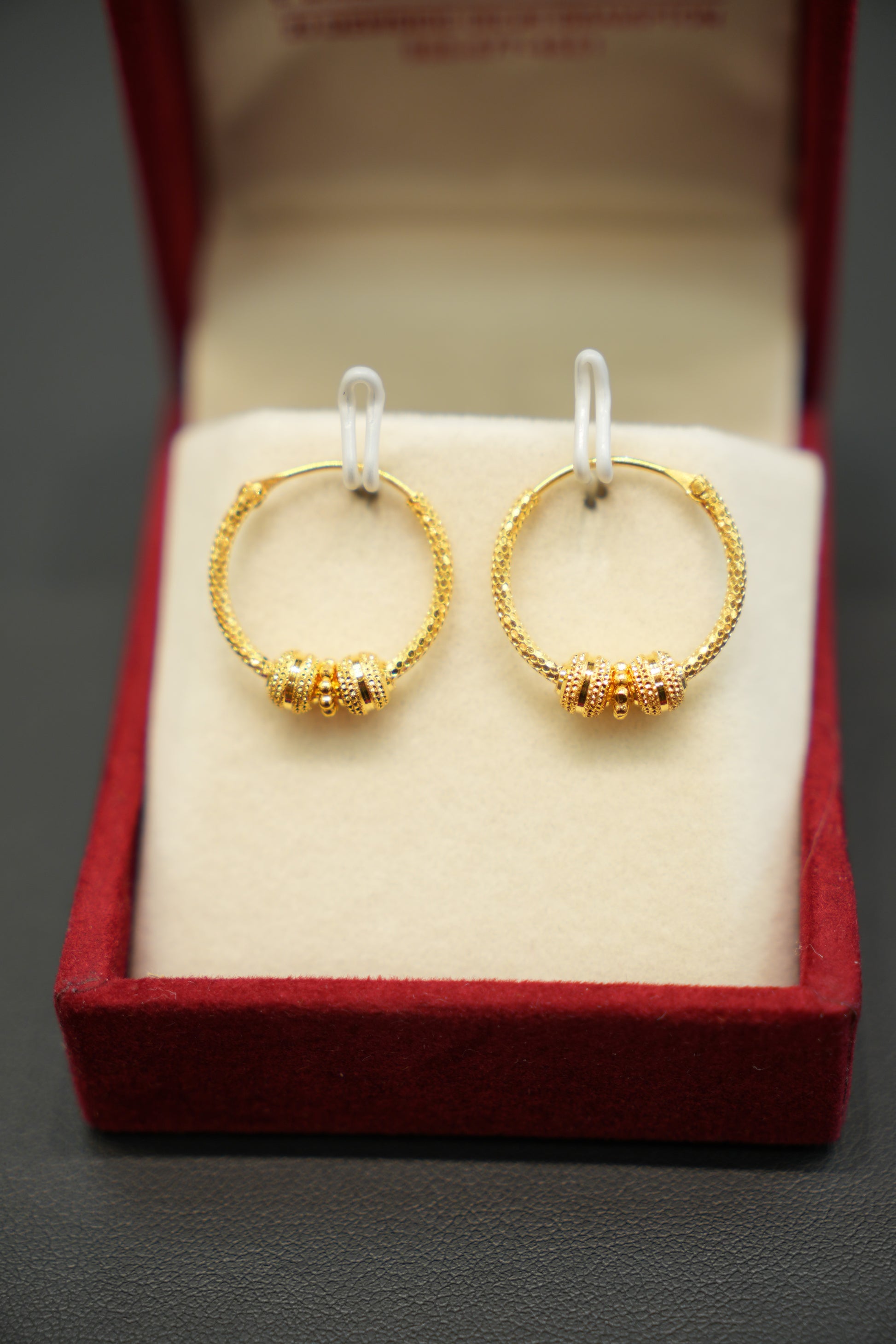 22K Gold Ladies Hoop Earrings