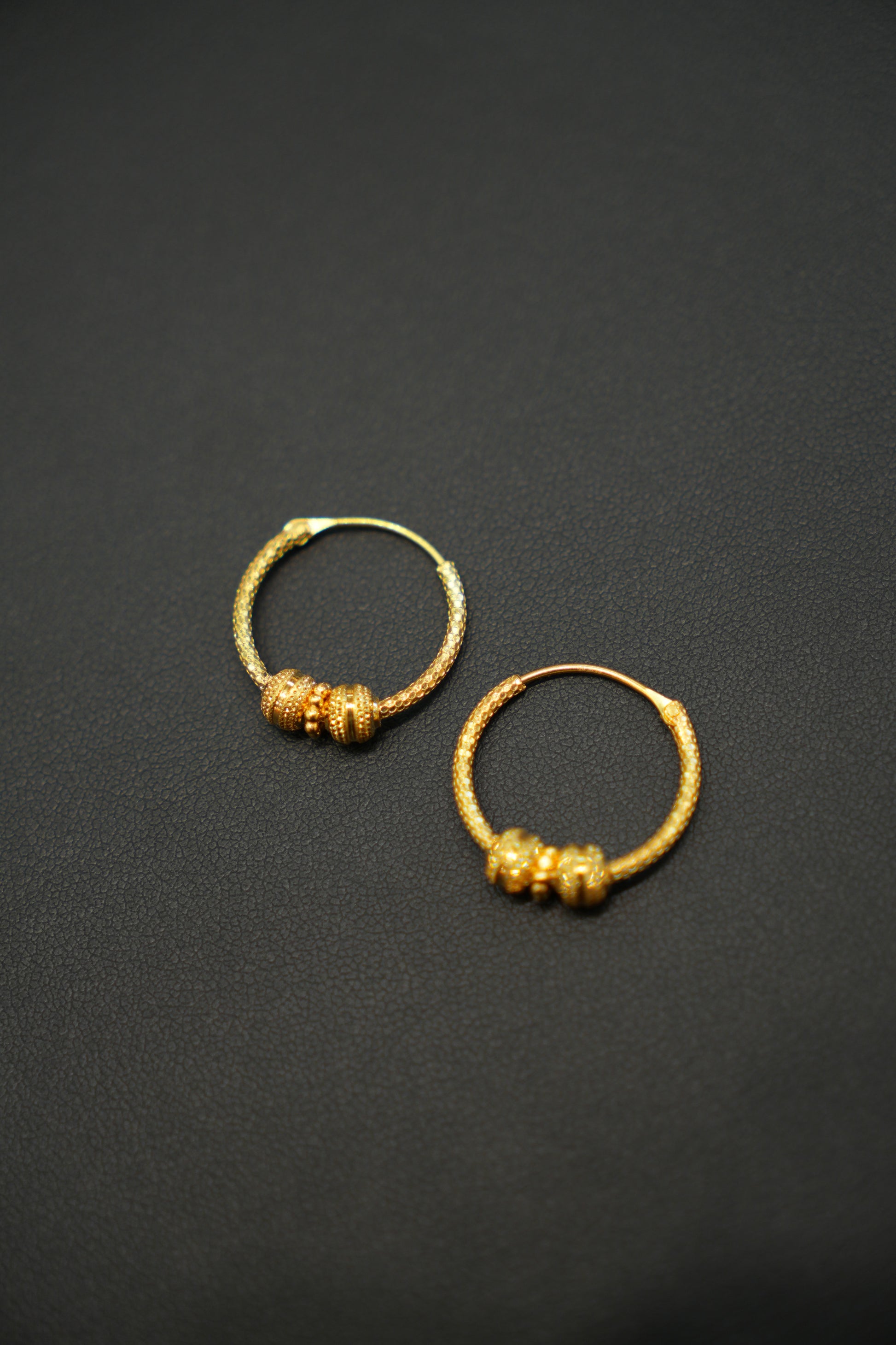 22K Gold Ladies Hoop Earrings