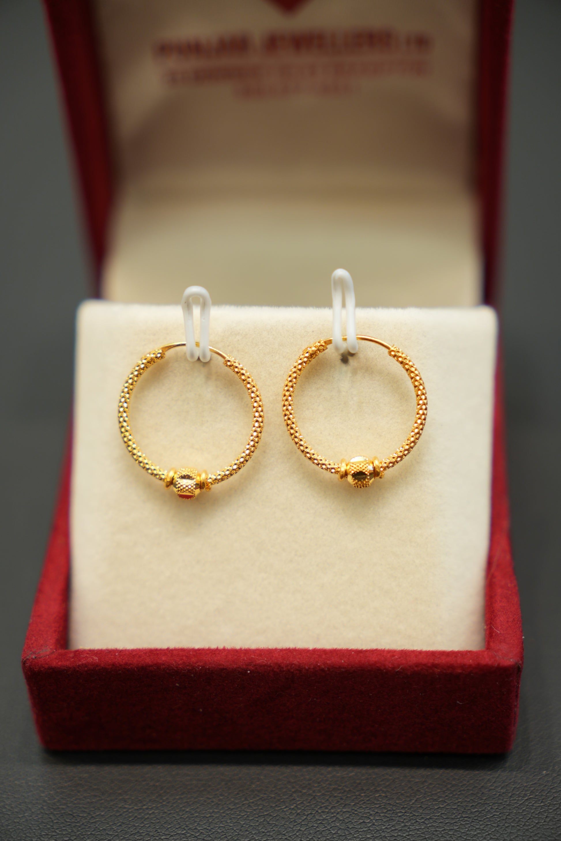 22K Gold Ladies Hoop Earrings
