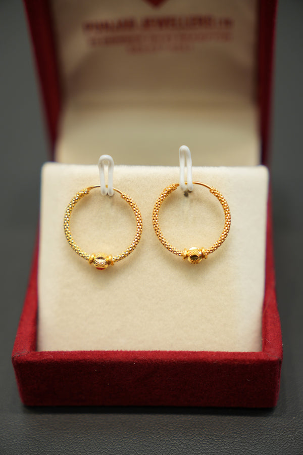 22K Gold Ladies Hoop Earrings