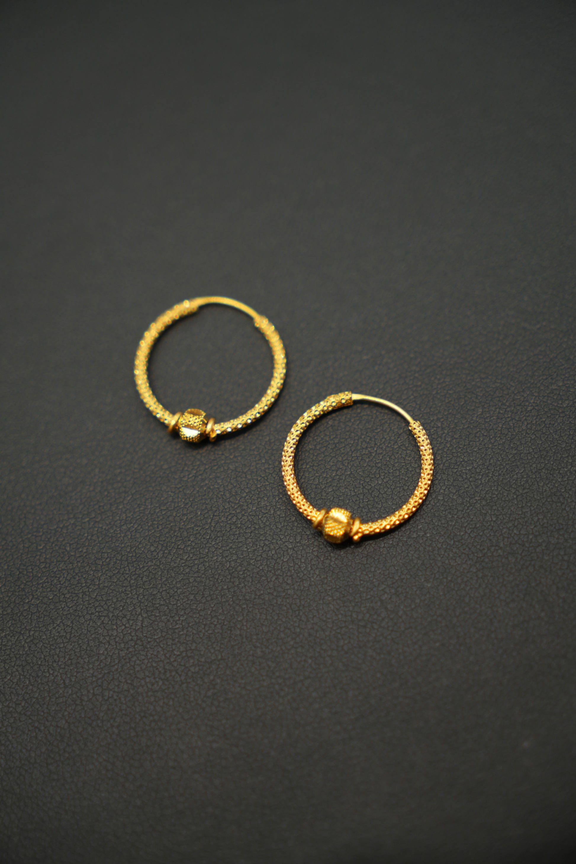 22K Gold Ladies Hoop Earrings