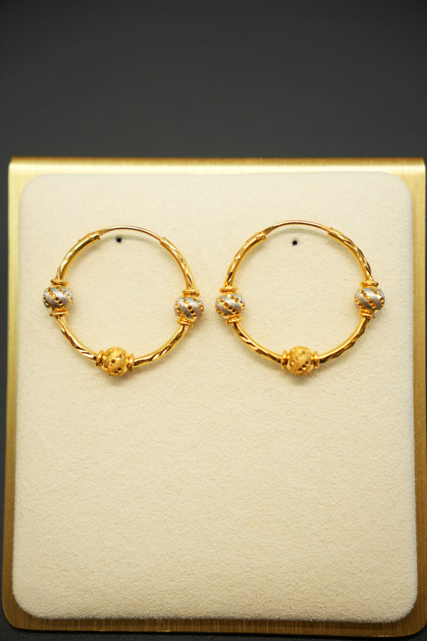 22K Gold Ladies Hoop Earrings