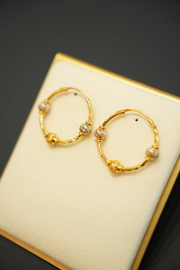 22K Gold Ladies Hoop Earrings