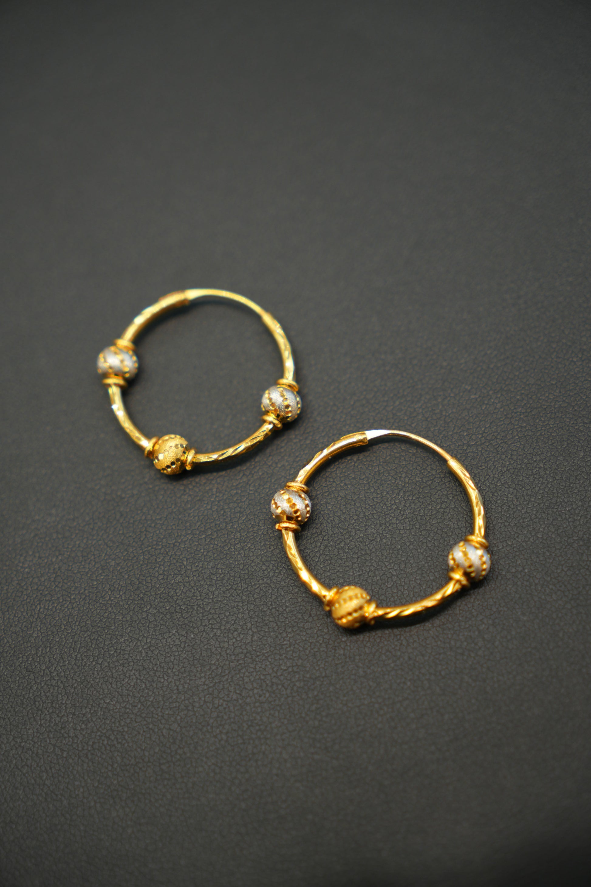 22K Gold Ladies Hoop Earrings
