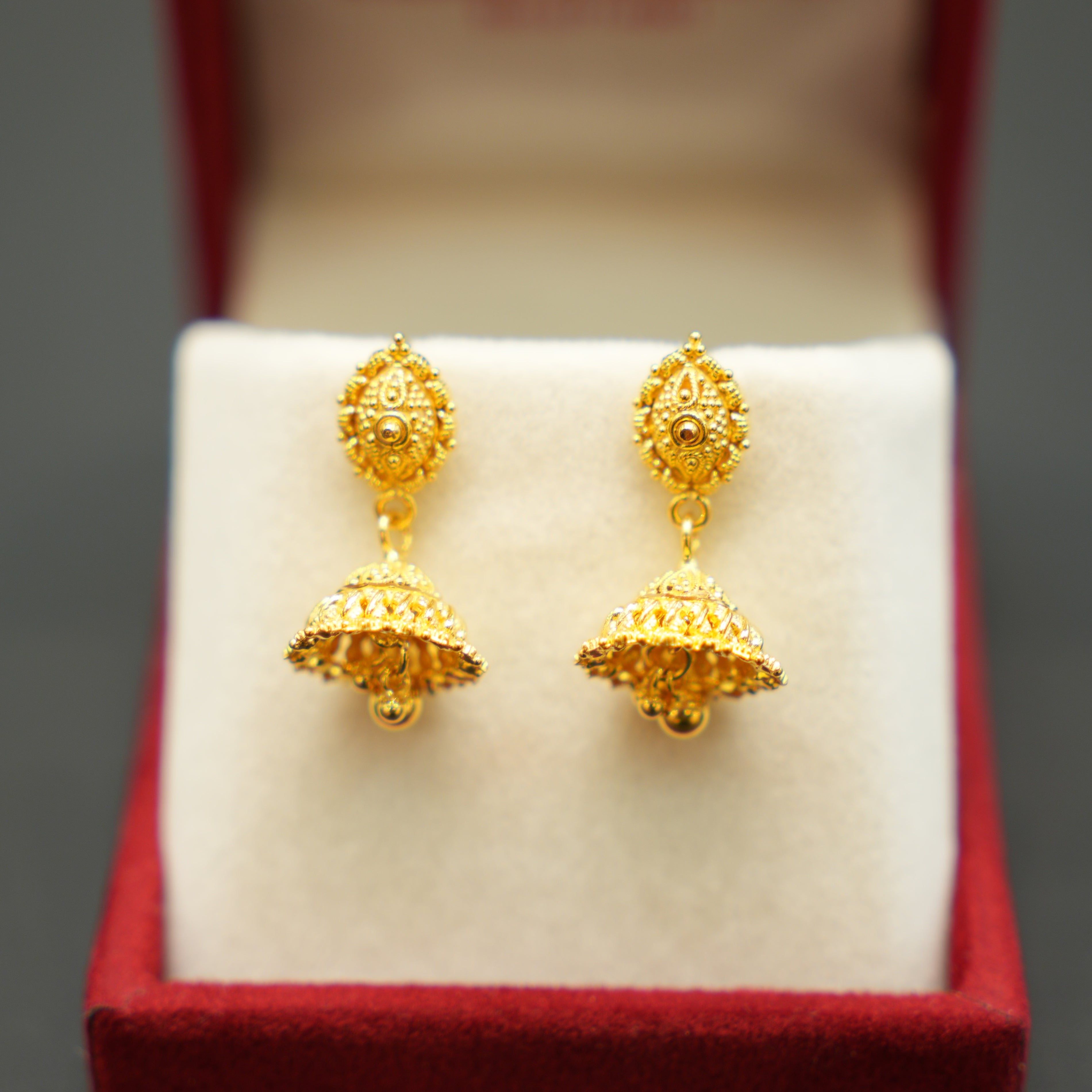 22K Gold Jhumka Earrings