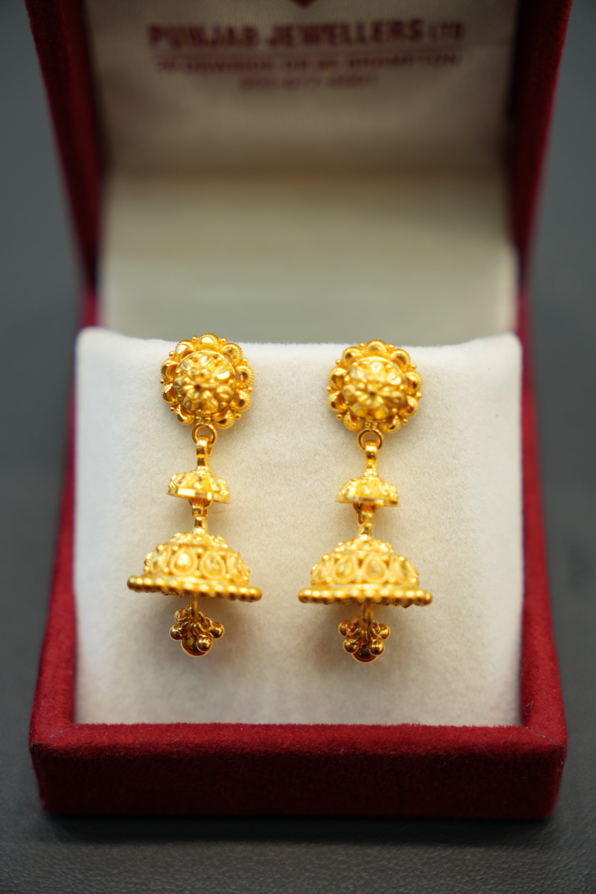 22K Gold Minimal Ladies Earrings