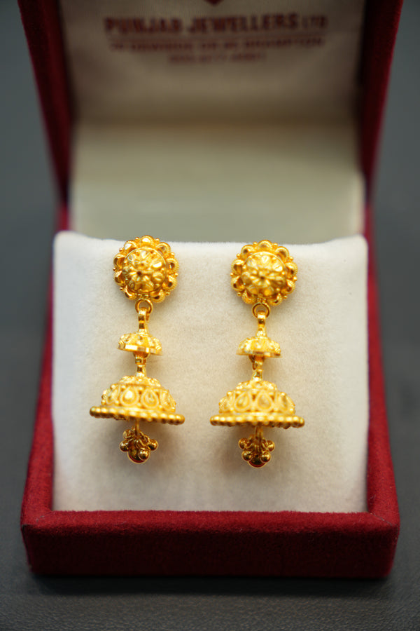 22K Gold Minimal Ladies Earrings