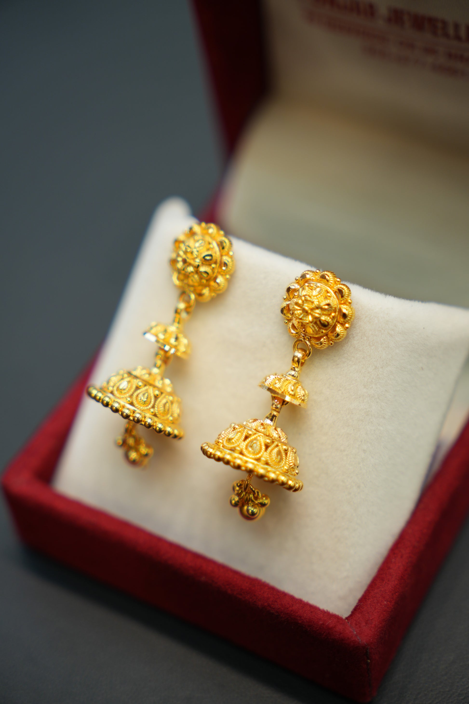 22K Gold Minimal Ladies Earrings