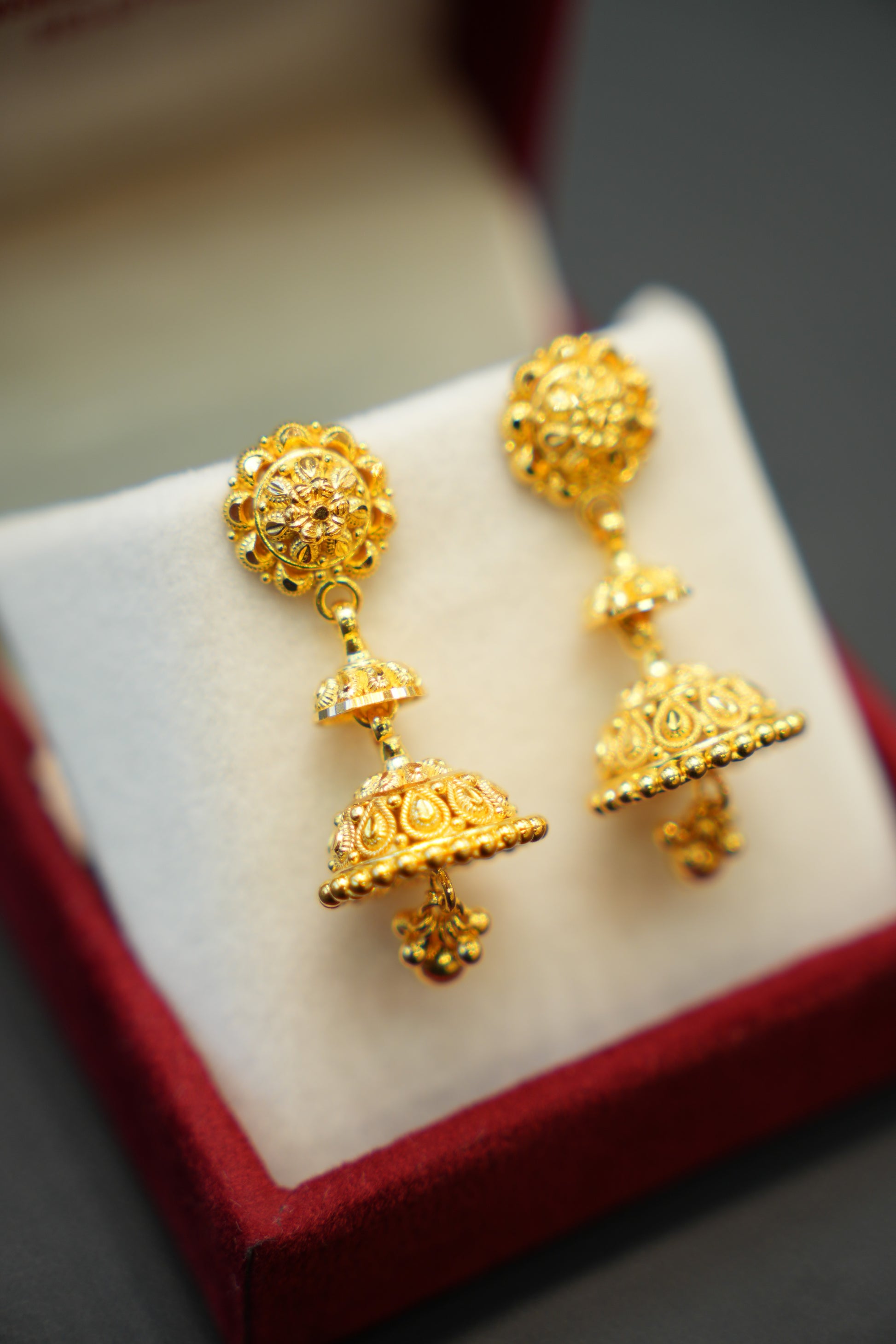 22K Gold Minimal Ladies Earrings