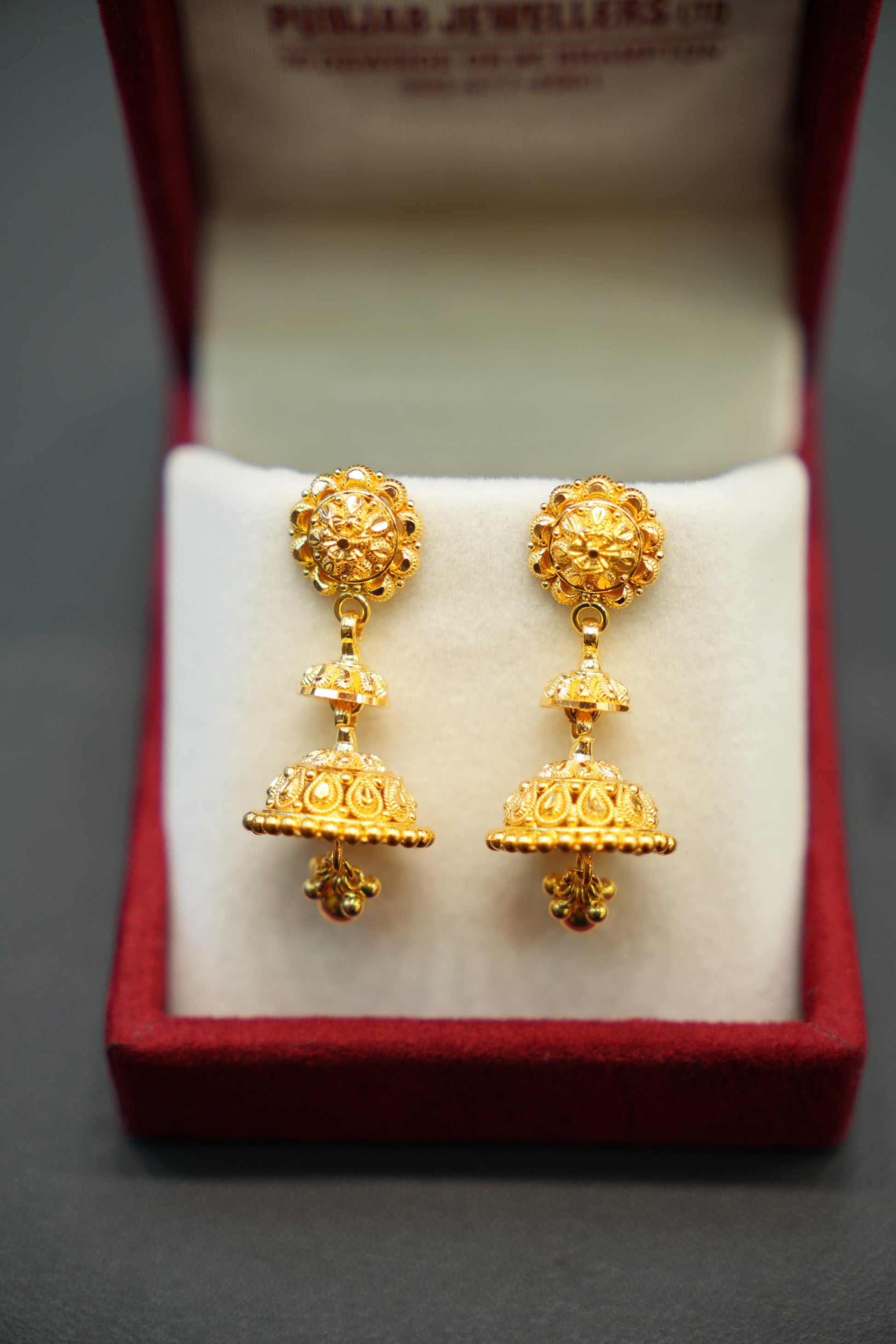 22K Gold Minimal Ladies Earrings