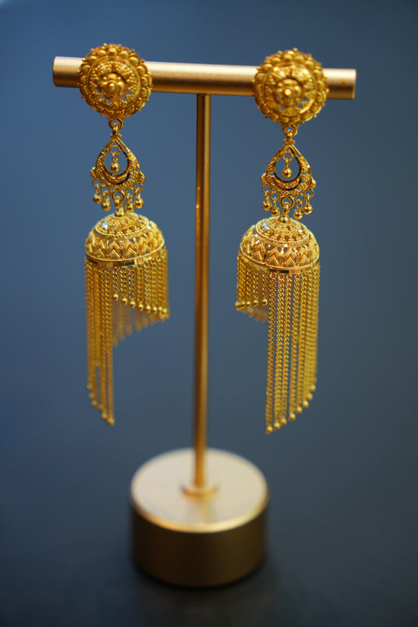 22K Gold Ethnic Ladies Earrings