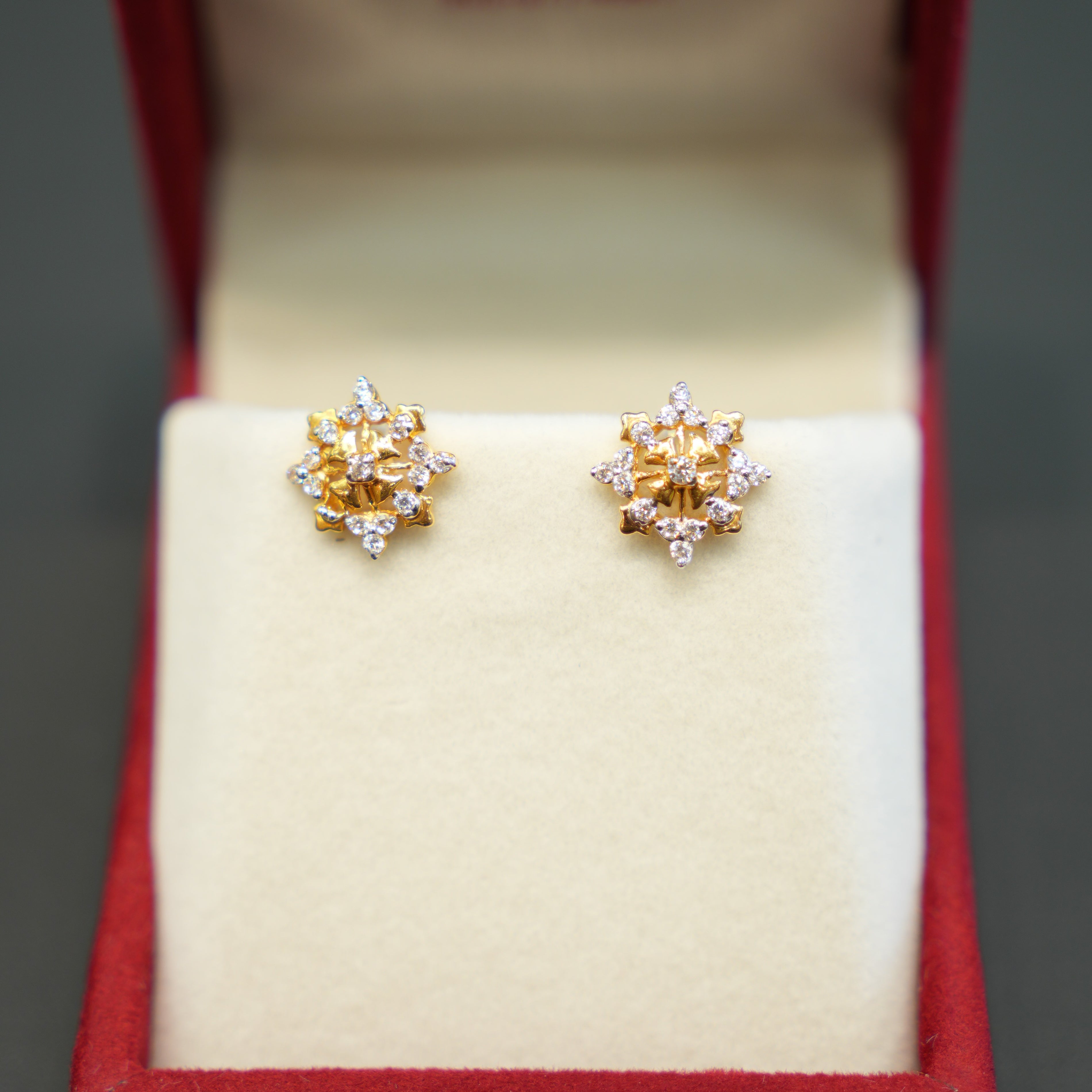 22K Gold Trendy Hoop Earrings