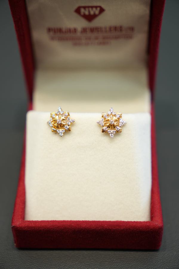 22K Gold Trendy Hoop Earrings