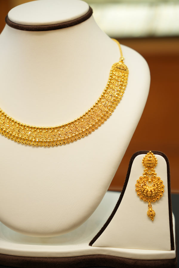 22K Gold Designer Necklace Set