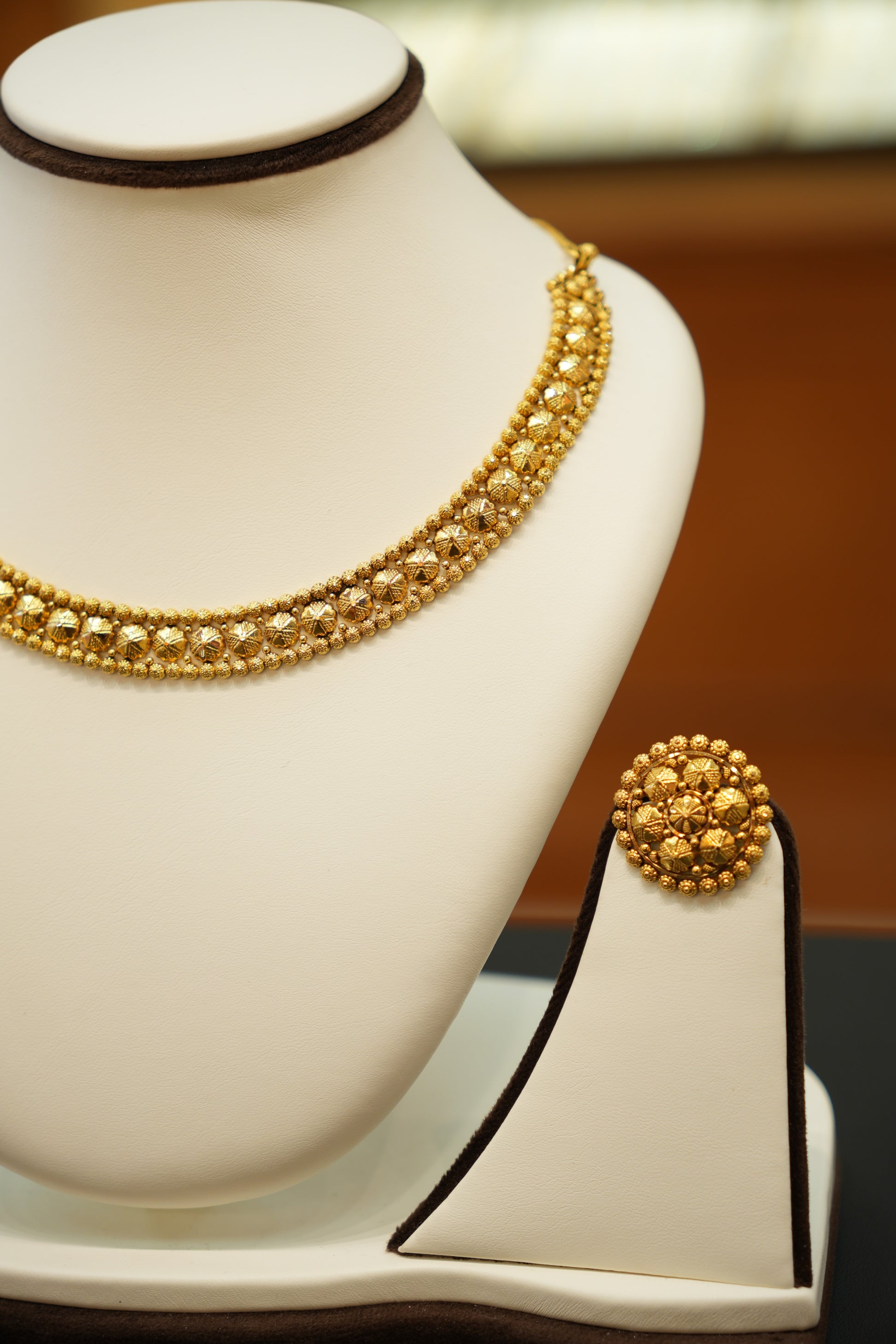22K Gold Designer Necklace Set