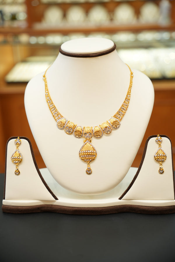 22K Gold Designer Necklace Set