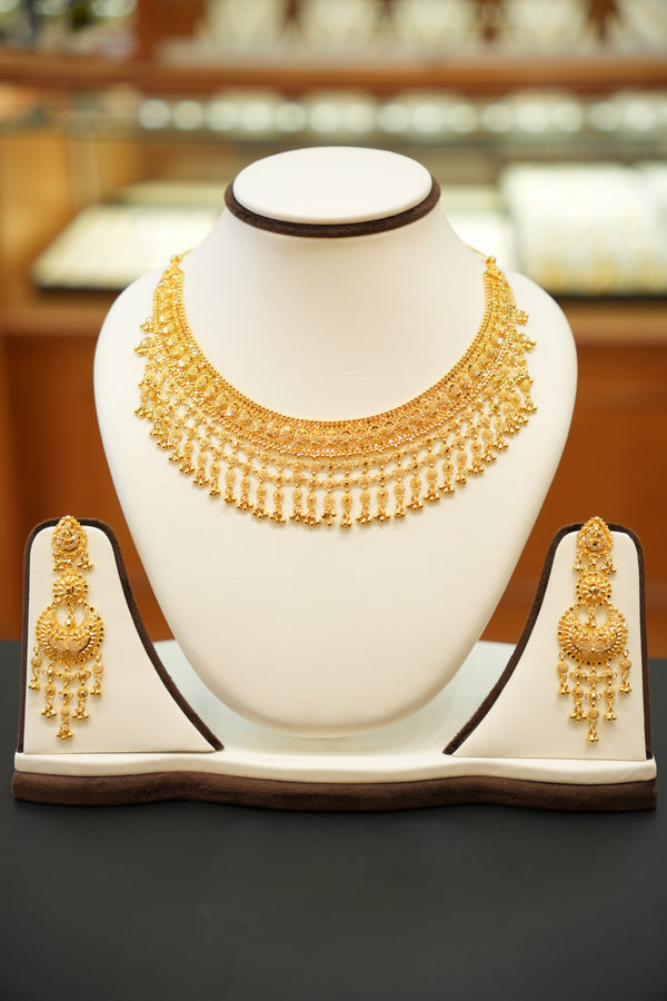 22K Gold Designer Necklace Set