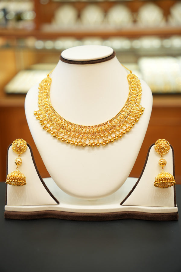 22K Gold Designer Necklace Set