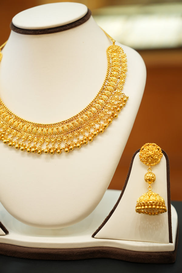 22K Gold Designer Necklace Set
