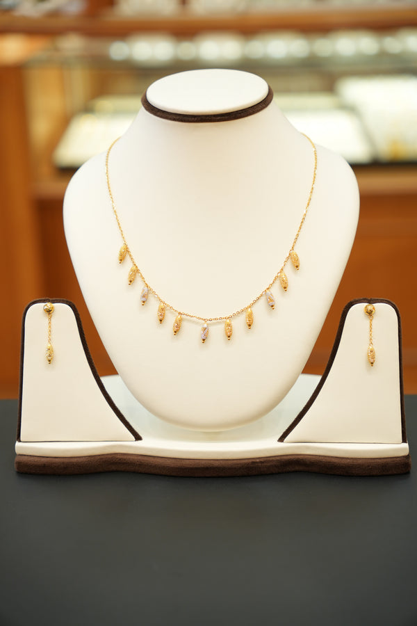 22K Gold Designer Necklace Set