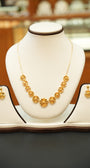 22K Gold Flower Designer Necklace Set