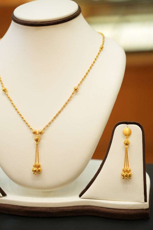 22K Gold Designer Ladies Necklace Set